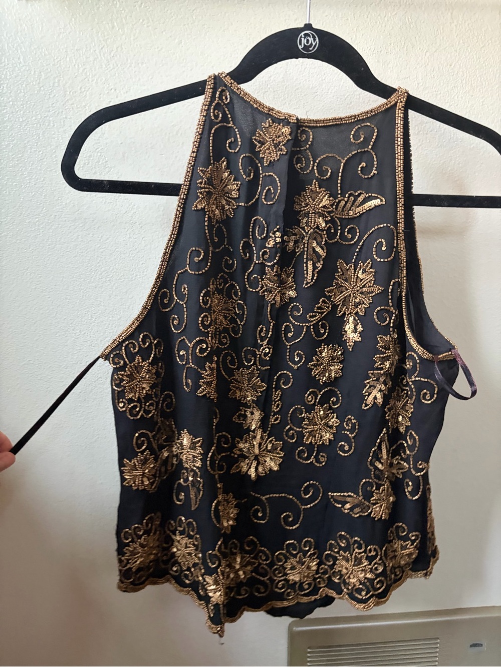 Adrianna Papell Black beaded Top - Picture 3 of 5